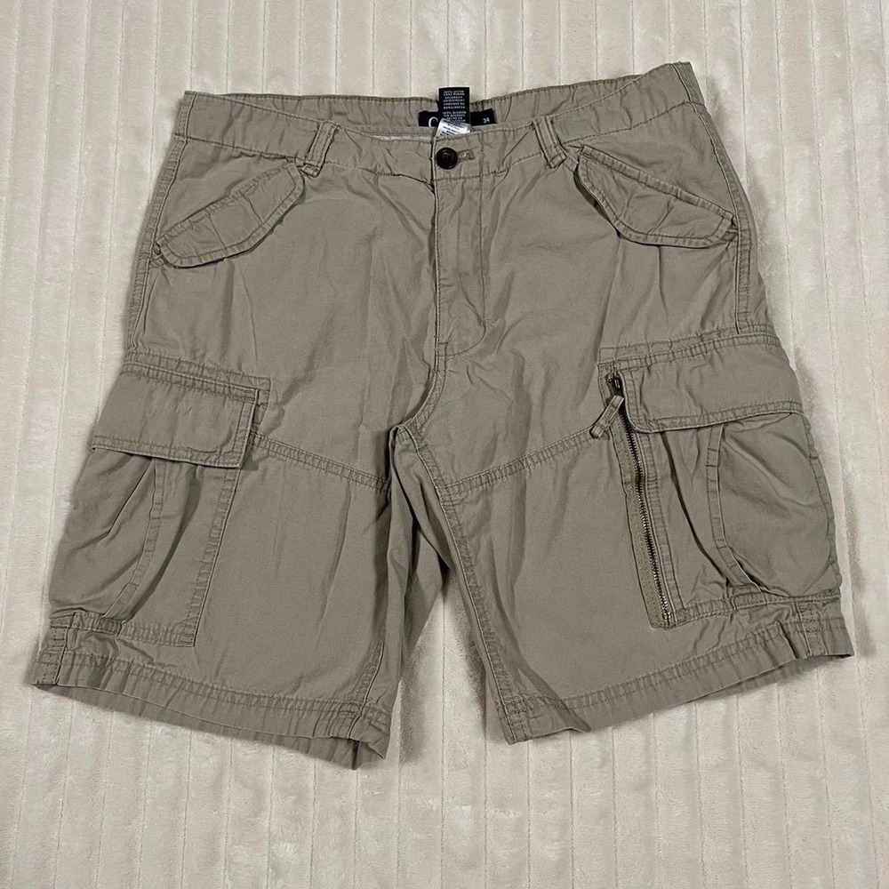 Chaps Cotton Summer Khaki/Tan Cargo Shorts 34 - Picture 2 of 5